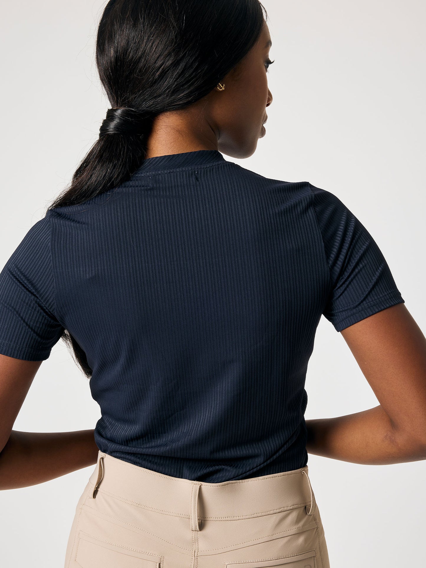 Shirt Courtney Striped Mesh S/S , NAVY