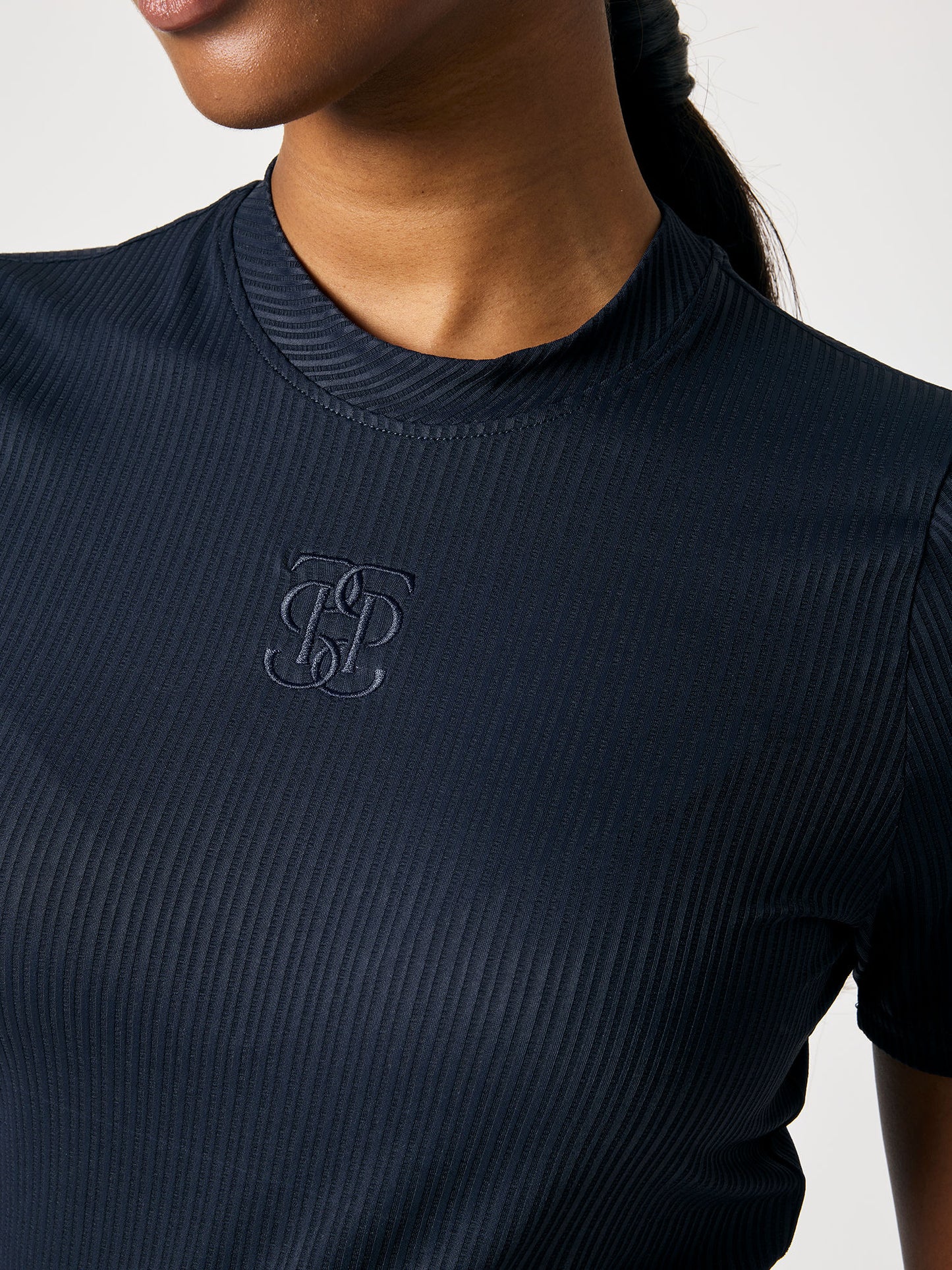 Shirt Courtney Striped Mesh S/S , NAVY