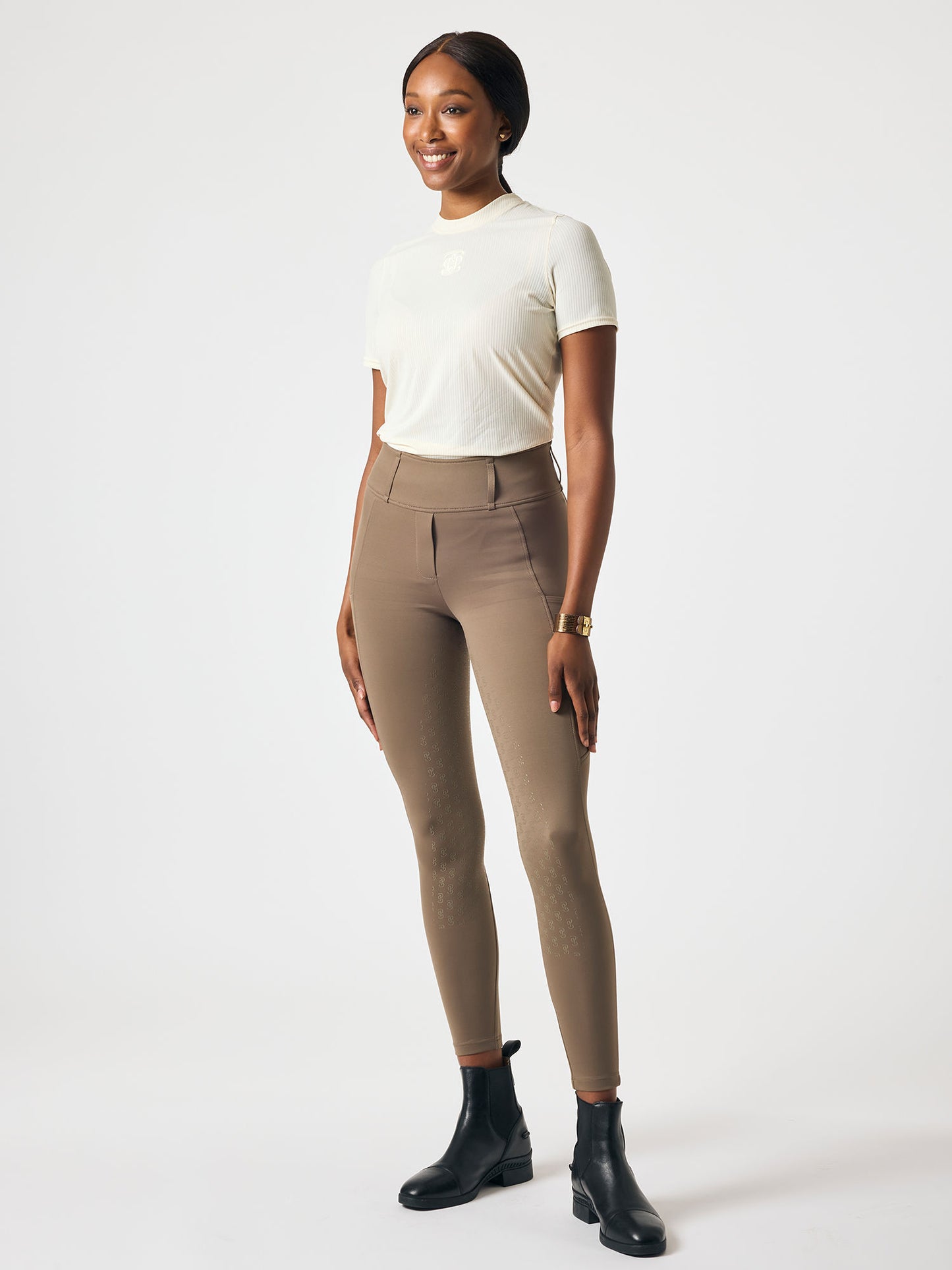 Shirt Courtney Striped Mesh S/S , VANILLA BEIGE