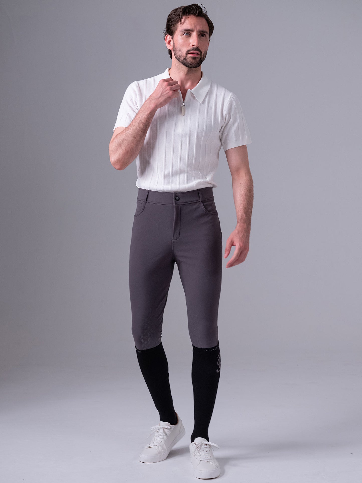 Polo Knitted John, OFF WHITE