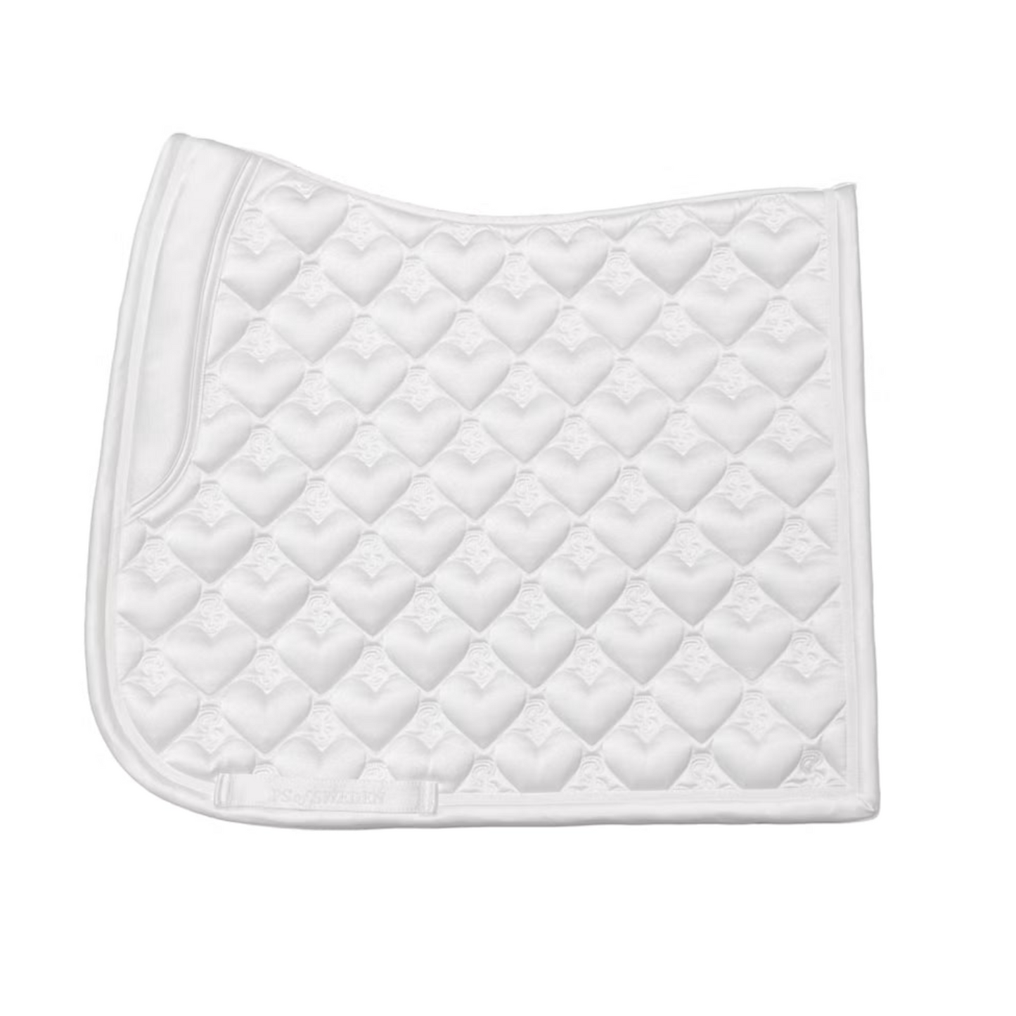 White quilted saddle pad on a white background