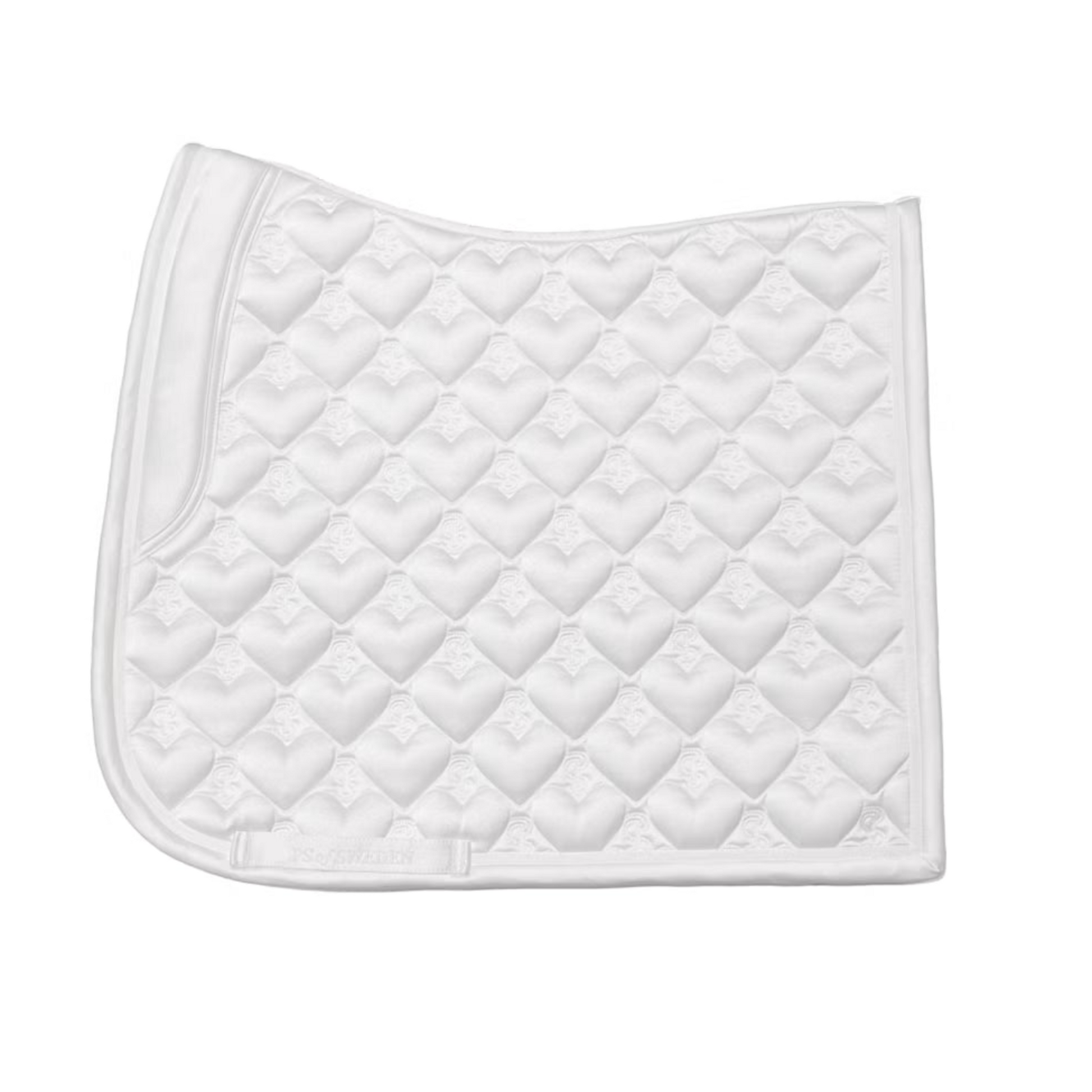 White quilted saddle pad on a white background