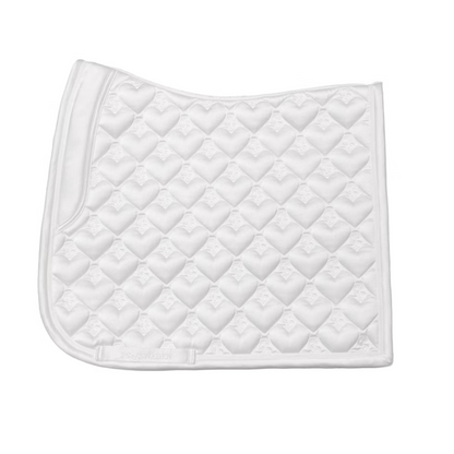 White quilted saddle pad on a white background