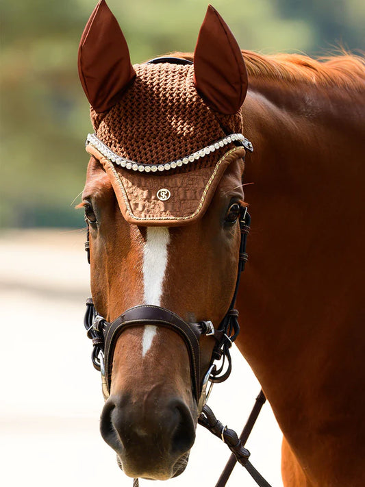 Bundle DRESSAGE Velvet Fudge Saddle Pad & Fly Hat, Size Full