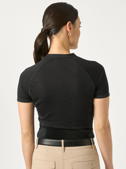 Shirt Selena SS Mesh Panelled  BLACK
