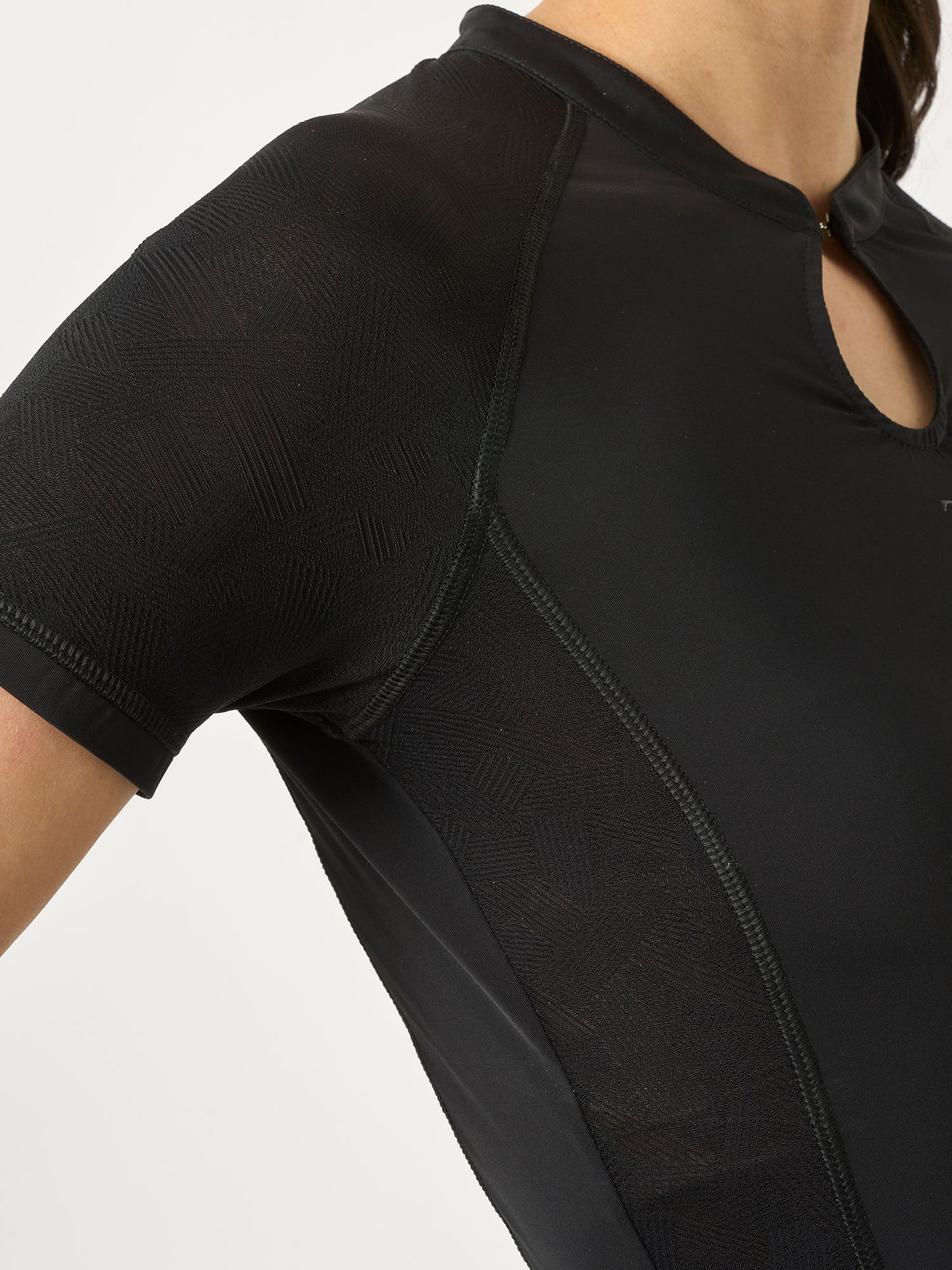 Shirt Selena SS Mesh Panelled  BLACK