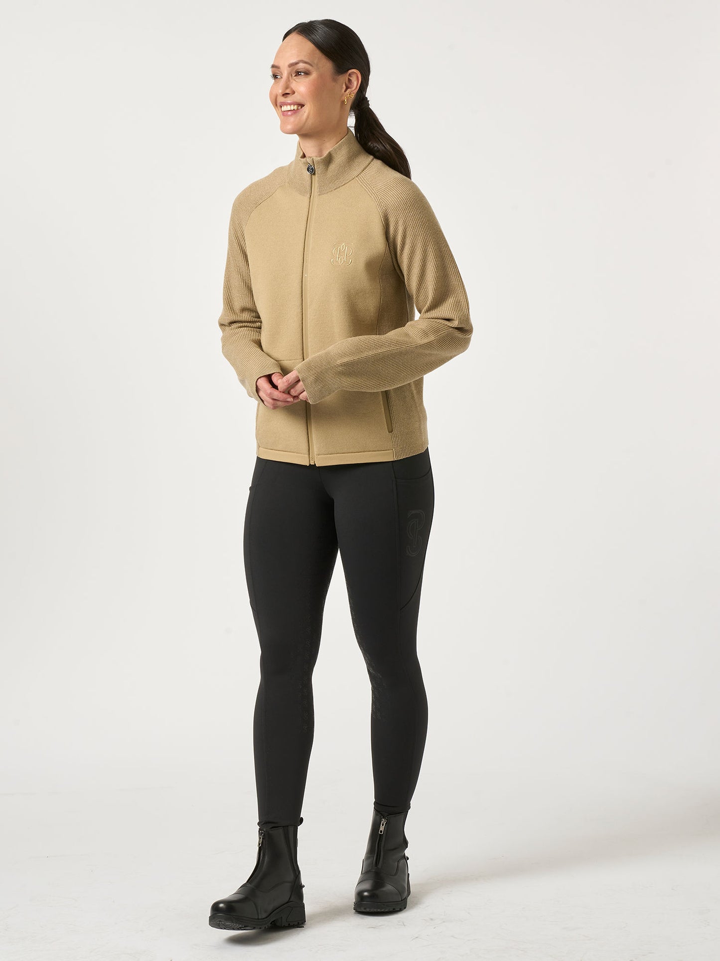 Sweater Florence Knitted Full Zip, DESERT BEIGE