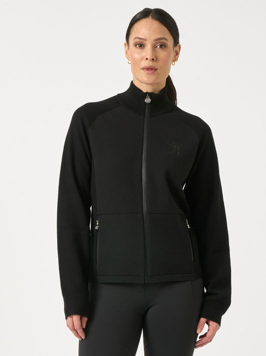 Sweater Florence Knitted Full Zip, BLACK