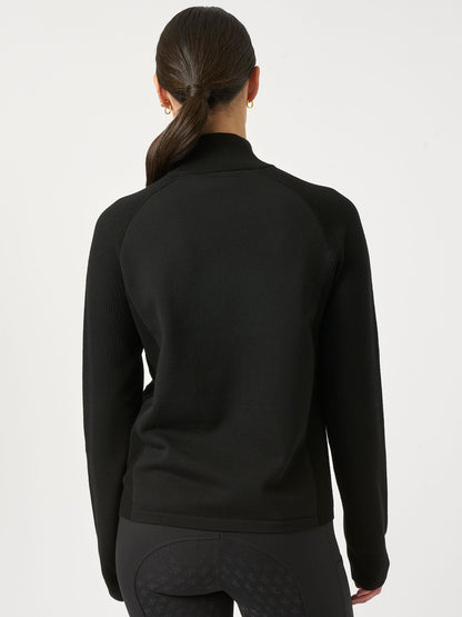 Sweater Florence Knitted Full Zip, BLACK