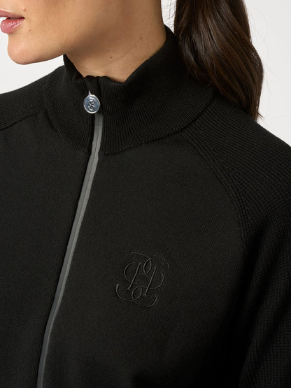 Sweater Florence Knitted Full Zip, BLACK