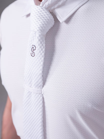 Frederik Knitted Competition Tie, WHITE