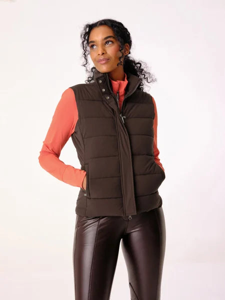 Padded Vest Joan, DARK BROWN