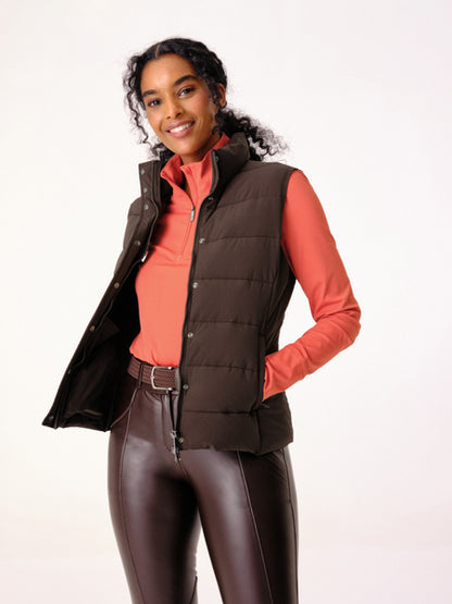 Padded Vest Joan, DARK BROWN