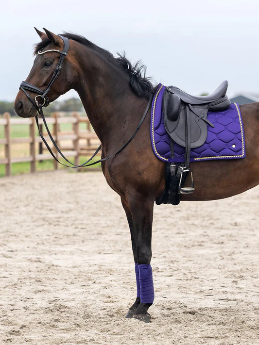 Bundle DRESSAGE Signature Lilac Dressage Saddle Pad P & Fly Hat, Size Full