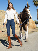 Load image into Gallery viewer, Breeches F/G Running Horse Denim
