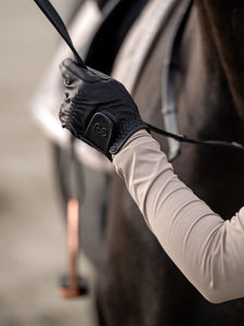 Riding Gloves Leather, BLACK