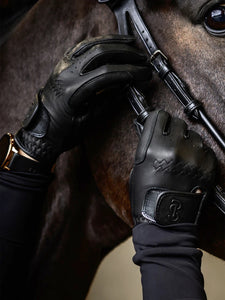 Riding Gloves Leather, BLACK